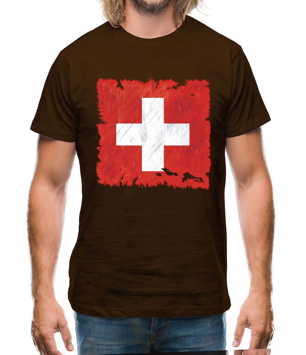 Switzerland Grunge Style Flag Mens T-Shirt Switzerland Grunge Style Flag Mens T-Shirt
