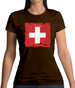 Switzerland Grunge Style Flag Womens T-Shirt Switzerland Grunge Style Flag Womens T-Shirt