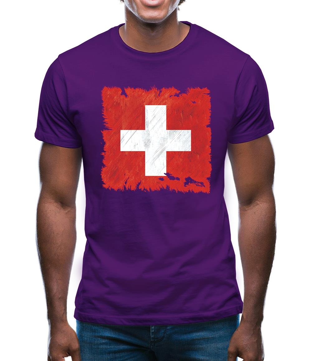 Switzerland Grunge Style Flag Mens T-Shirt Switzerland Grunge Style Flag Mens T-Shirt