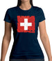 Switzerland Grunge Style Flag Womens T-Shirt Switzerland Grunge Style Flag Womens T-Shirt