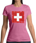 Switzerland Grunge Style Flag Womens T-Shirt Switzerland Grunge Style Flag Womens T-Shirt