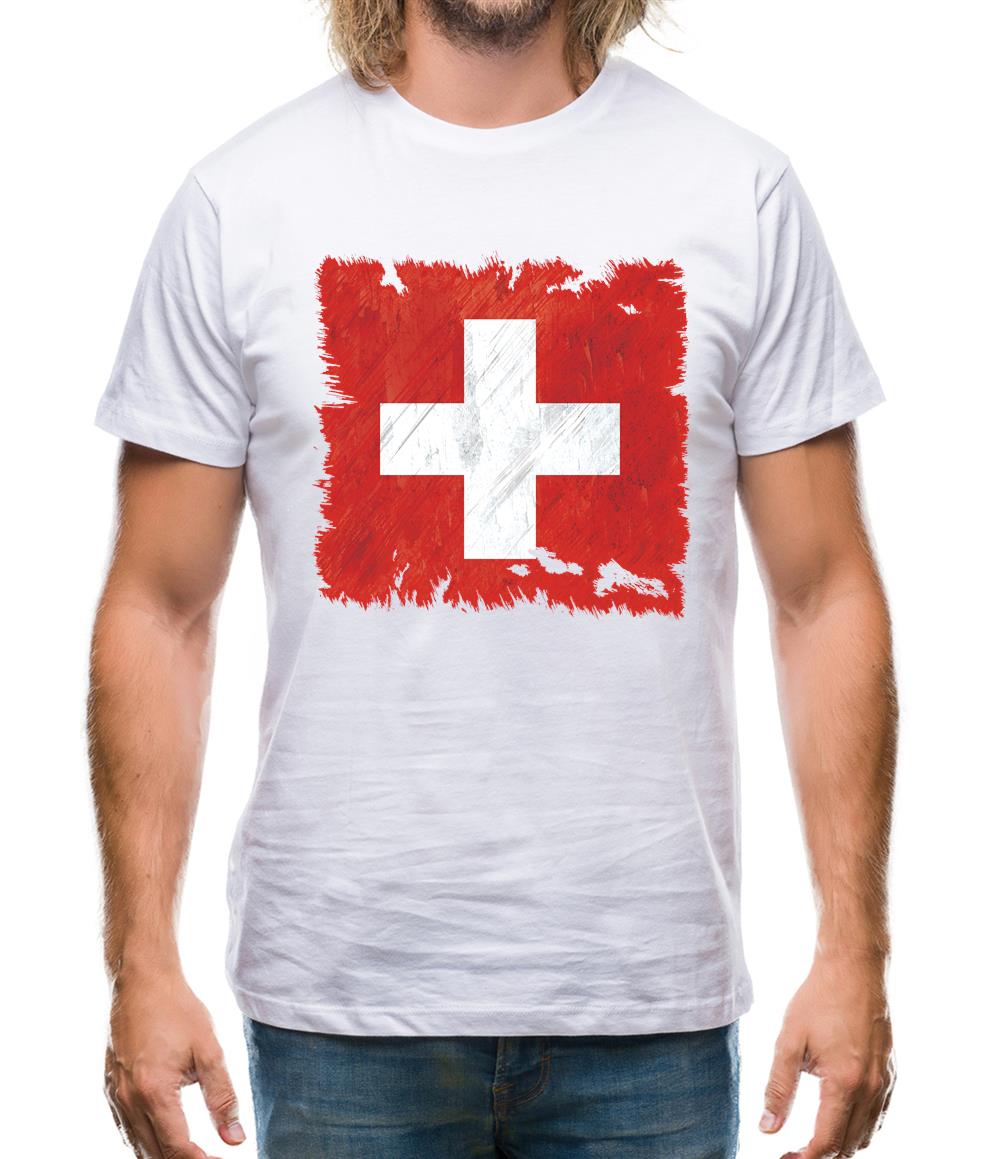 Switzerland Grunge Style Flag Mens T-Shirt Switzerland Grunge Style Flag Mens T-Shirt