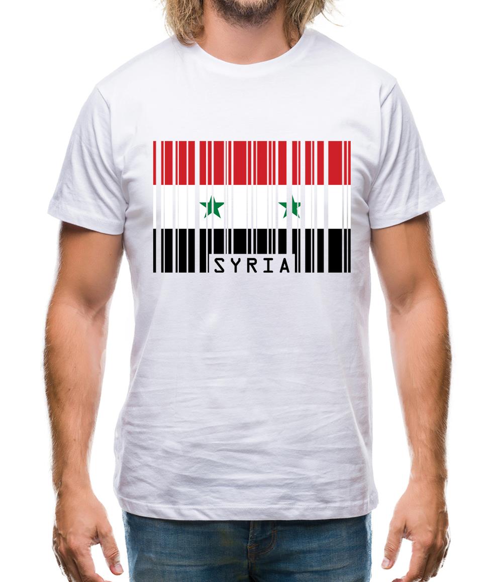 Syria Barcode Style Flag Mens T-Shirt Syria Barcode Style Flag Mens T-Shirt