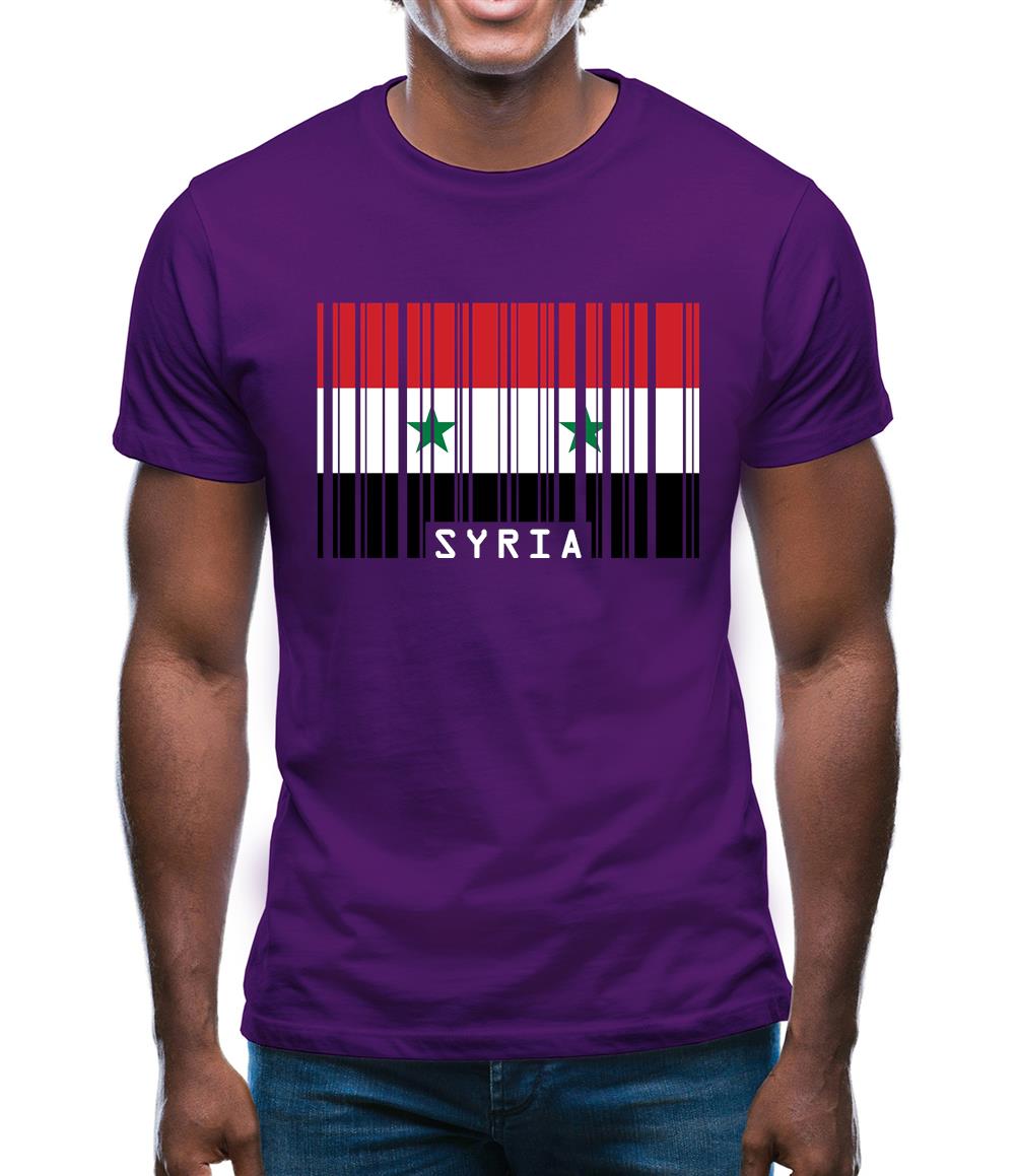Syria Barcode Style Flag Mens T-Shirt Syria Barcode Style Flag Mens T-Shirt