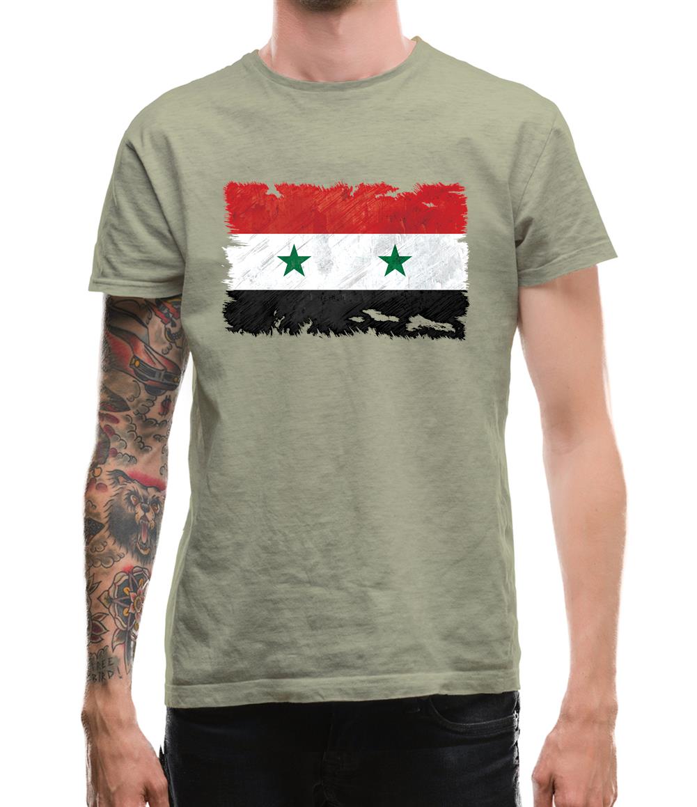 Syria Grunge Style Flag Mens T-Shirt Syria Grunge Style Flag Mens T-Shirt