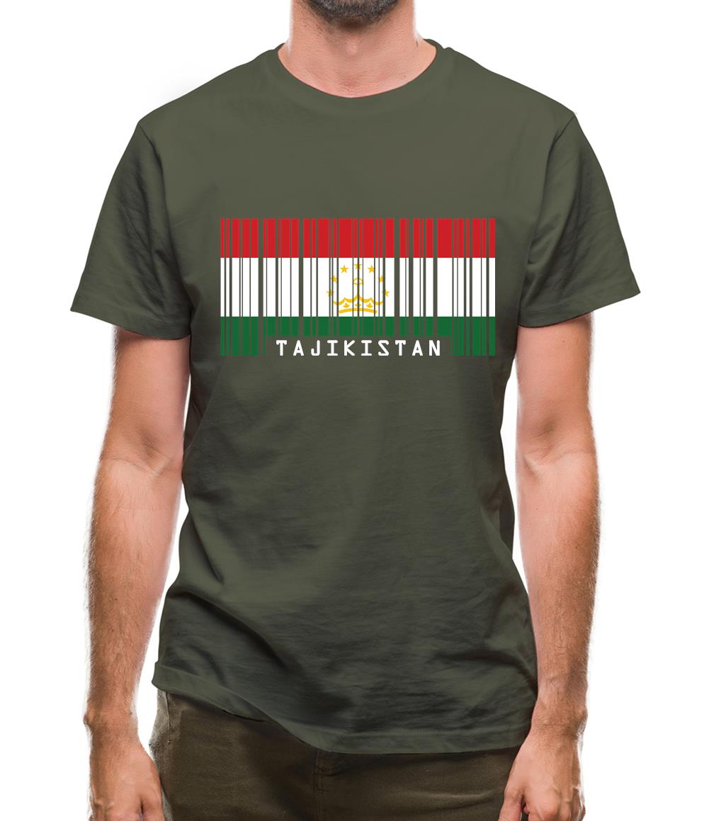 Tajikistan Barcode Style Flag Mens T-Shirt Tajikistan Barcode Style Flag Mens T-Shirt