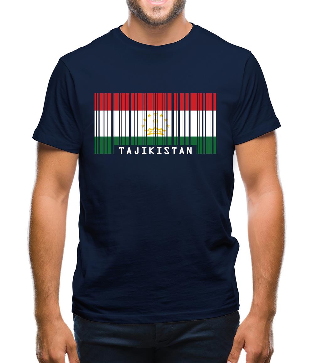 Tajikistan Barcode Style Flag Mens T-Shirt Tajikistan Barcode Style Flag Mens T-Shirt