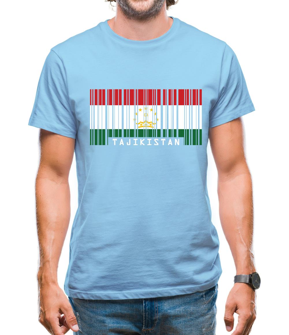 Tajikistan Barcode Style Flag Mens T-Shirt Tajikistan Barcode Style Flag Mens T-Shirt