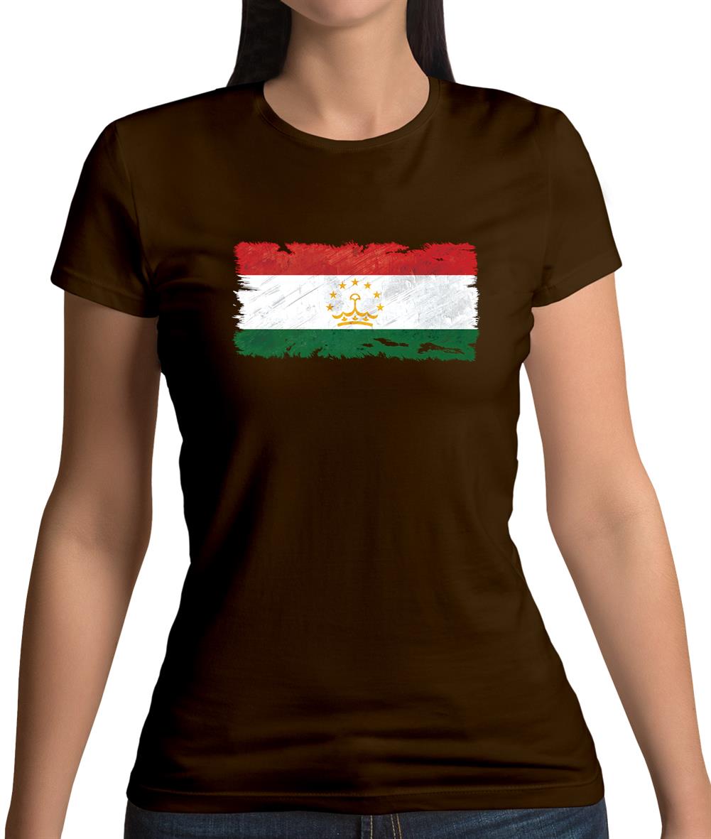 Tajikistan Grunge Style Flag Womens T-Shirt Tajikistan Grunge Style Flag Womens T-Shirt