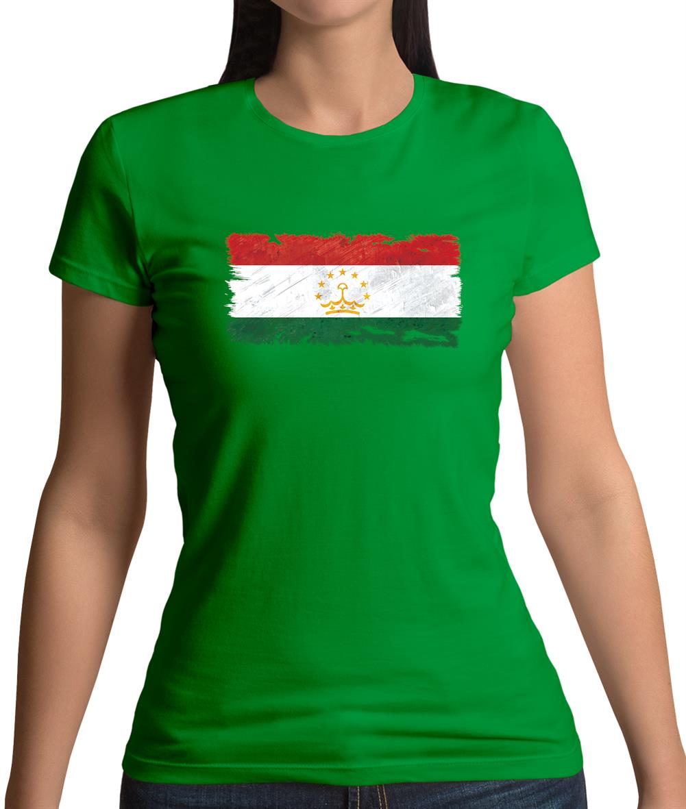 Tajikistan Grunge Style Flag Womens T-Shirt Tajikistan Grunge Style Flag Womens T-Shirt
