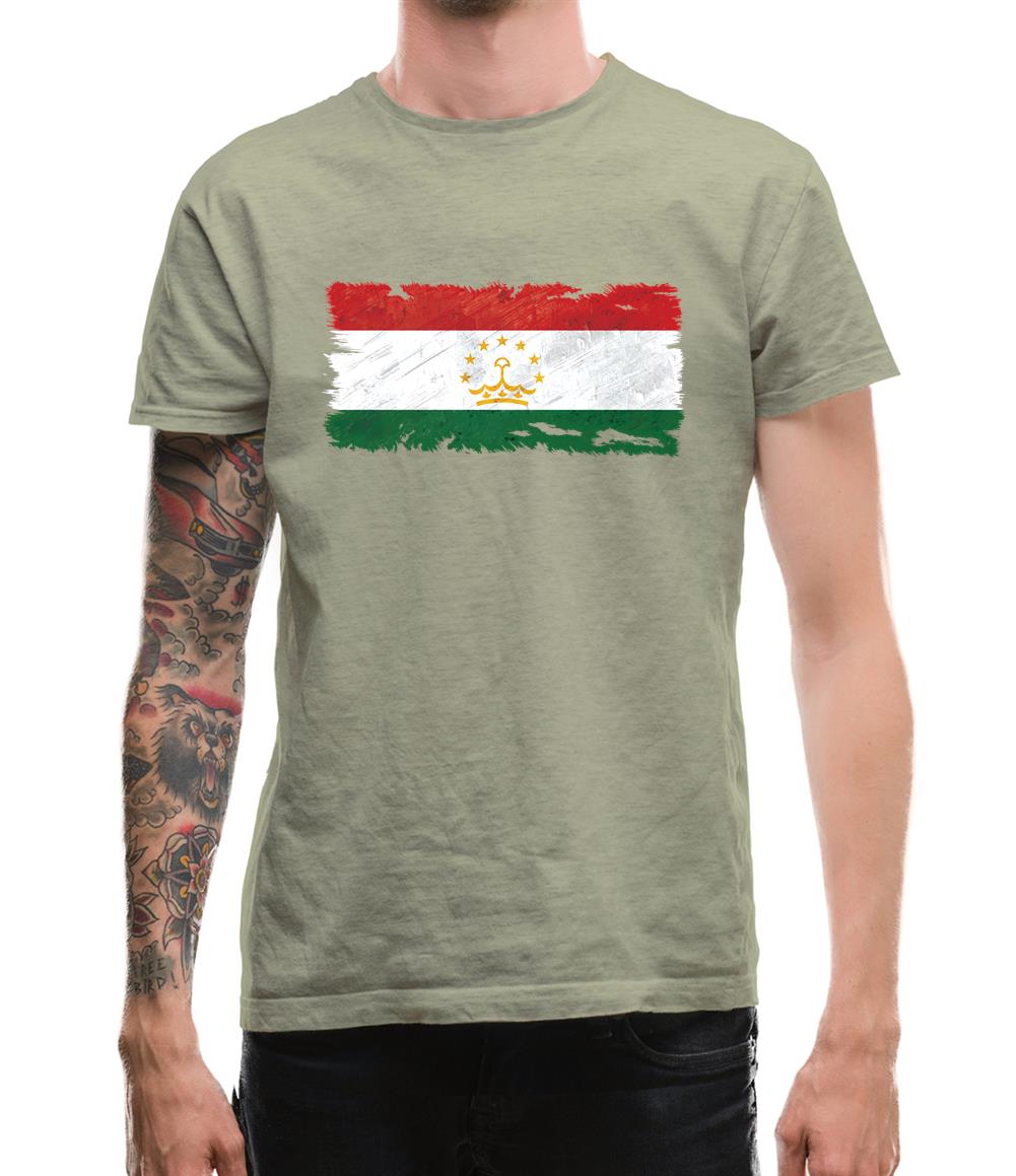 Tajikistan Grunge Style Flag Mens T-Shirt Tajikistan Grunge Style Flag Mens T-Shirt