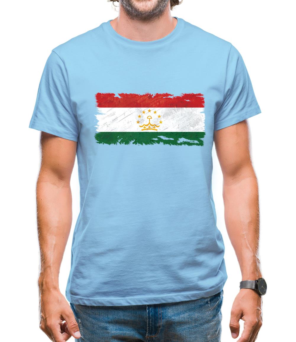 Tajikistan Grunge Style Flag Mens T-Shirt Tajikistan Grunge Style Flag Mens T-Shirt