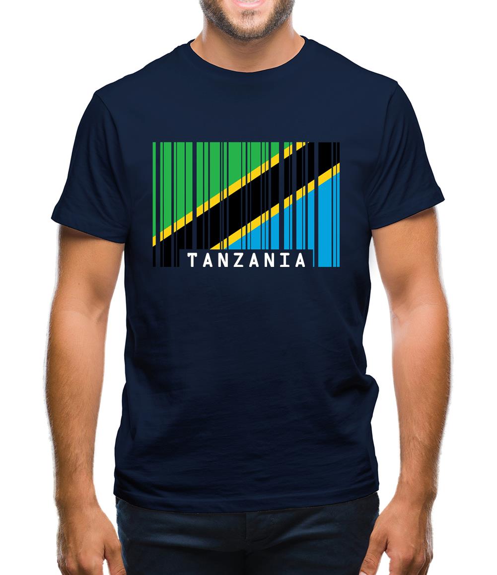 Tanzania Barcode Style Flag Mens T-Shirt Tanzania Barcode Style Flag Mens T-Shirt
