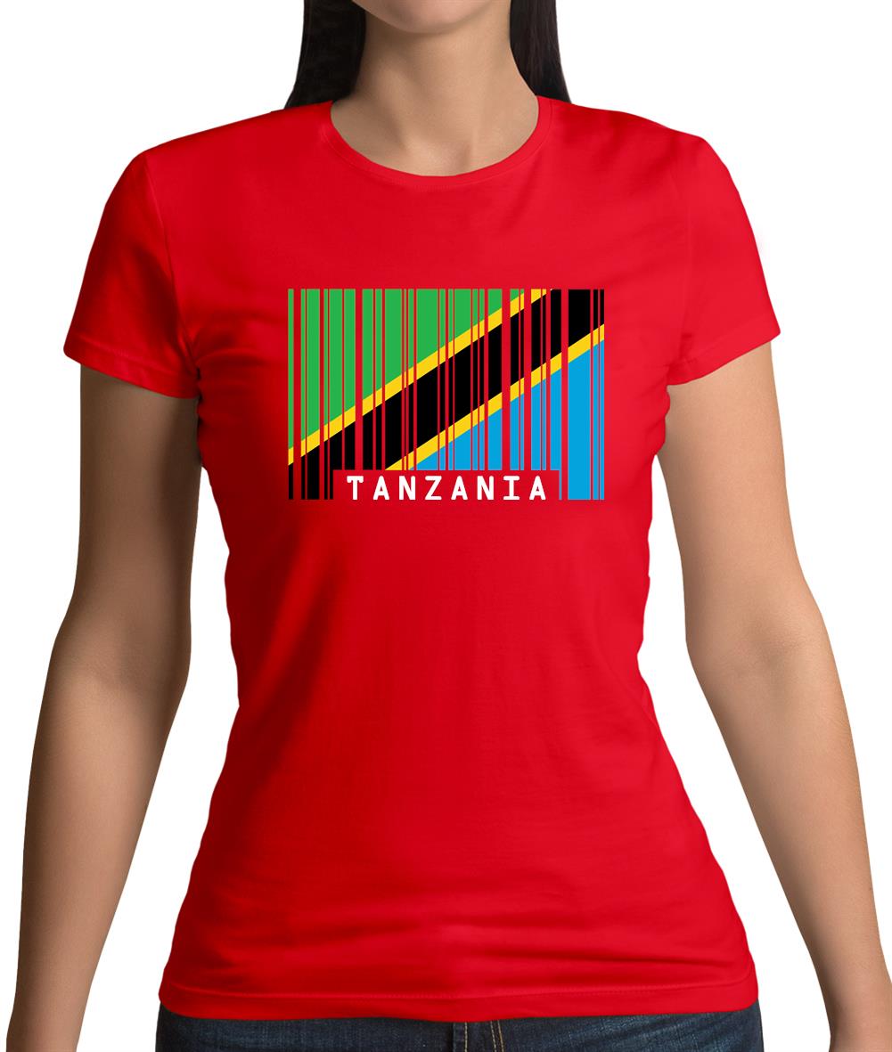 Tanzania Barcode Style Flag Womens T-Shirt Tanzania Barcode Style Flag Womens T-Shirt