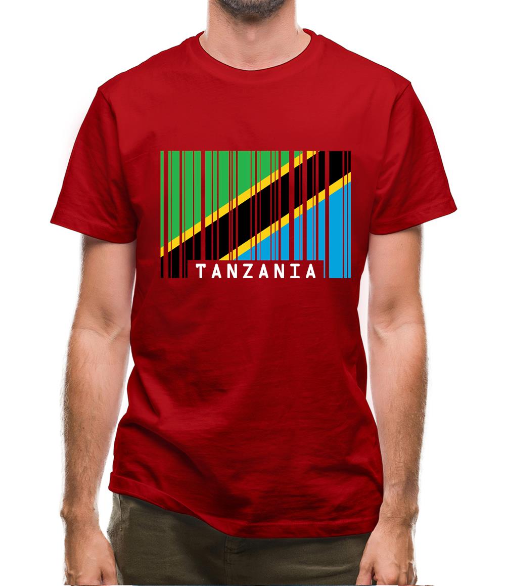 Tanzania Barcode Style Flag Mens T-Shirt Tanzania Barcode Style Flag Mens T-Shirt
