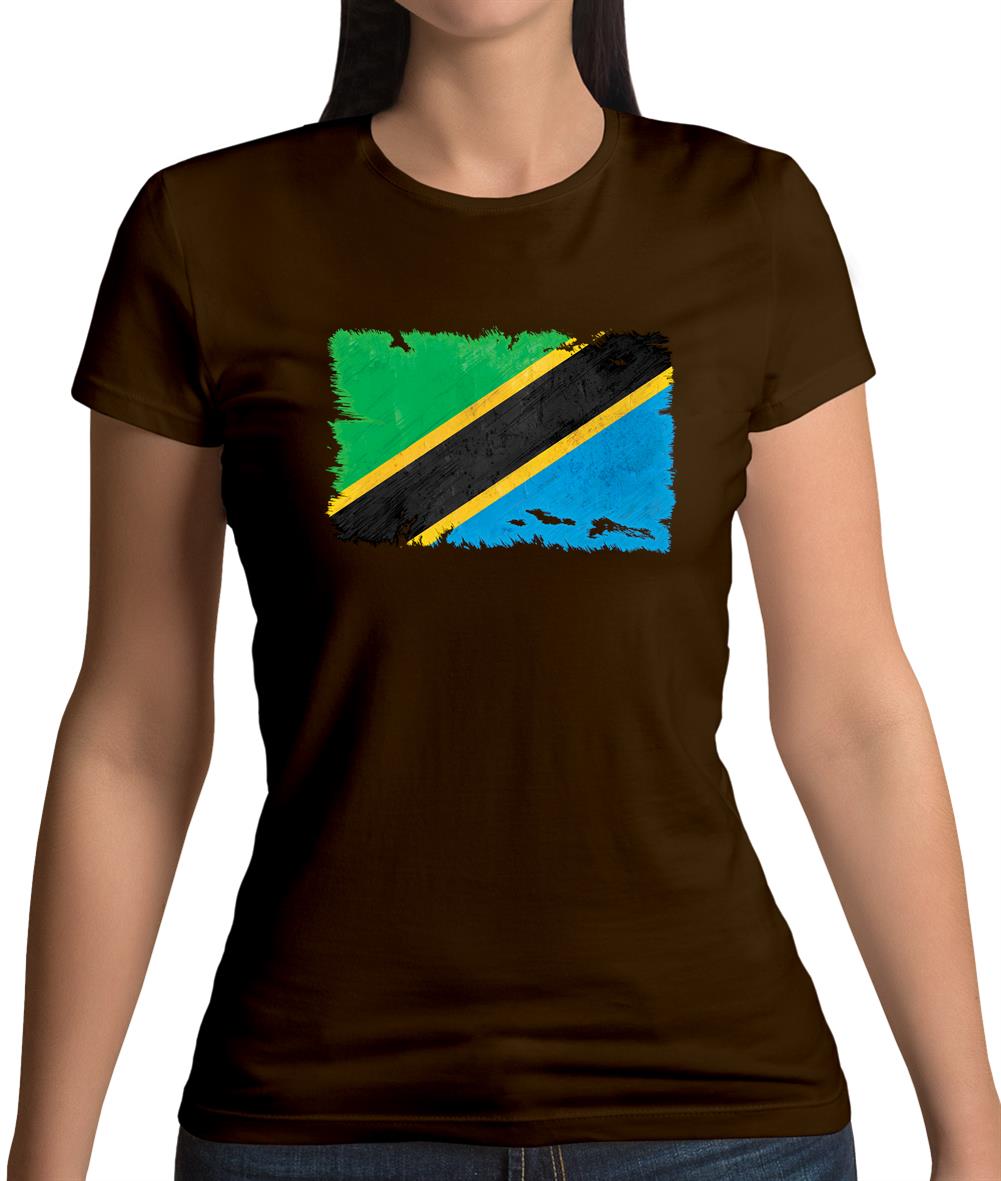 Tanzania Grunge Style Flag Womens T-Shirt Tanzania Grunge Style Flag Womens T-Shirt