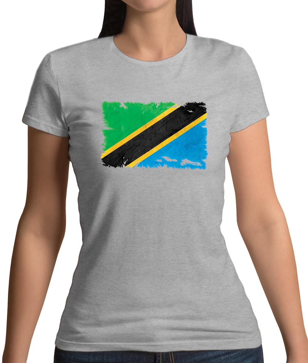 Tanzania Grunge Style Flag Womens T-Shirt Tanzania Grunge Style Flag Womens T-Shirt