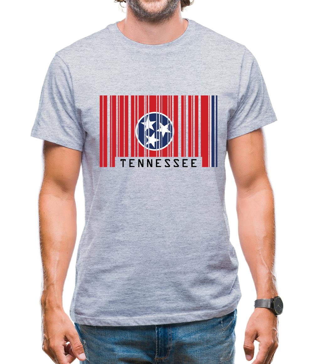 Tennessee Barcode Style Flag Mens T-Shirt Tennessee Barcode Style Flag Mens T-Shirt