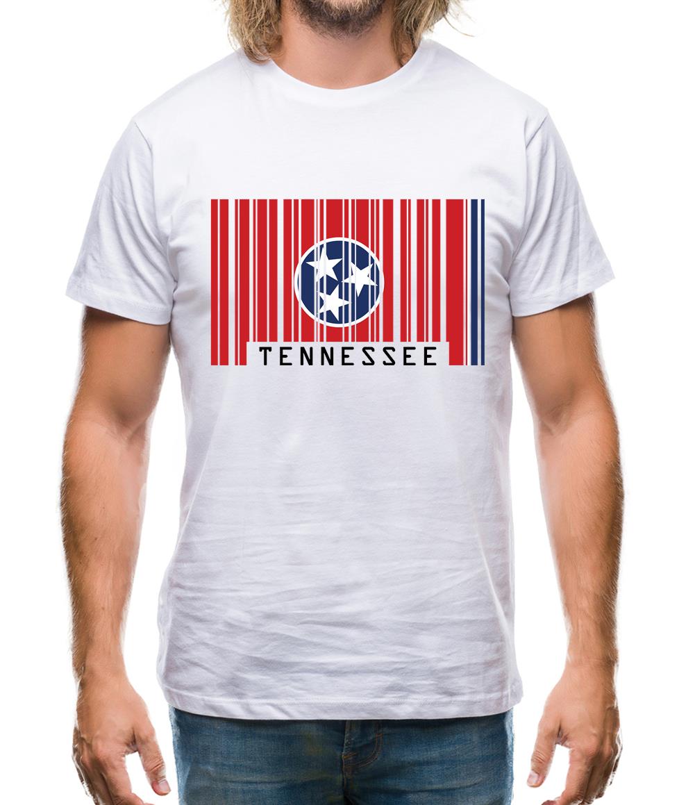 Tennessee Barcode Style Flag Mens T-Shirt Tennessee Barcode Style Flag Mens T-Shirt
