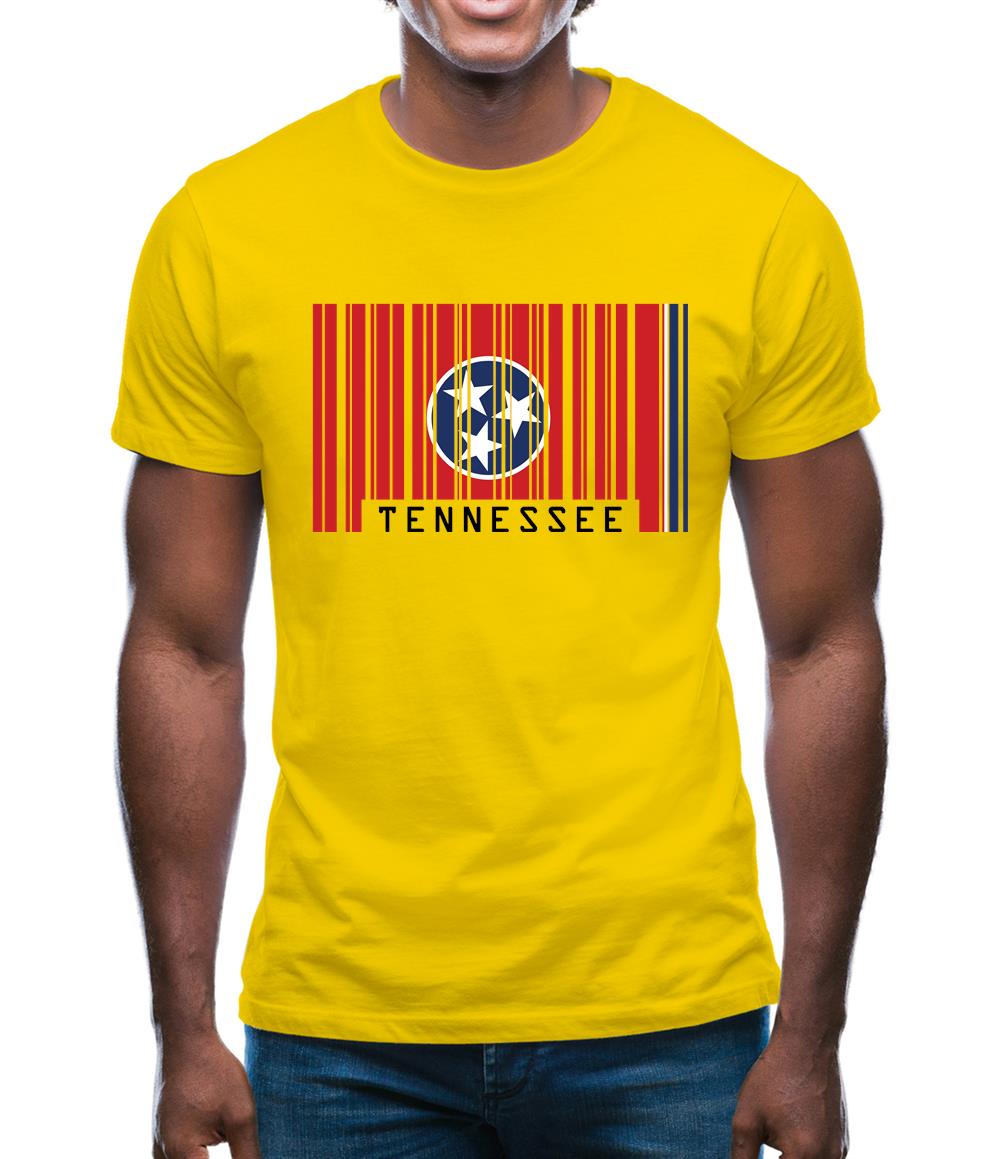 Tennessee Barcode Style Flag Mens T-Shirt Tennessee Barcode Style Flag Mens T-Shirt