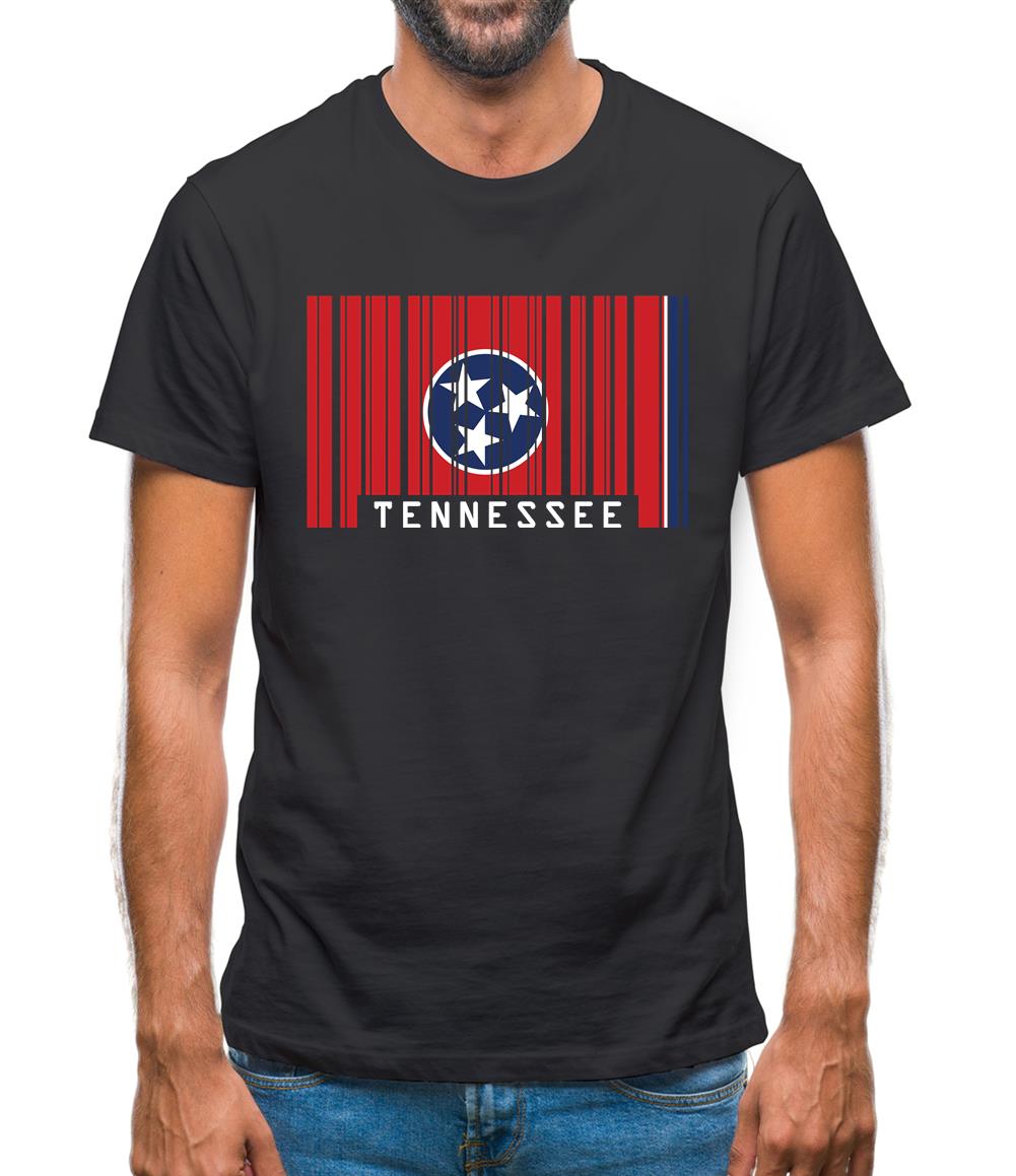 Tennessee Barcode Style Flag Mens T-Shirt Tennessee Barcode Style Flag Mens T-Shirt