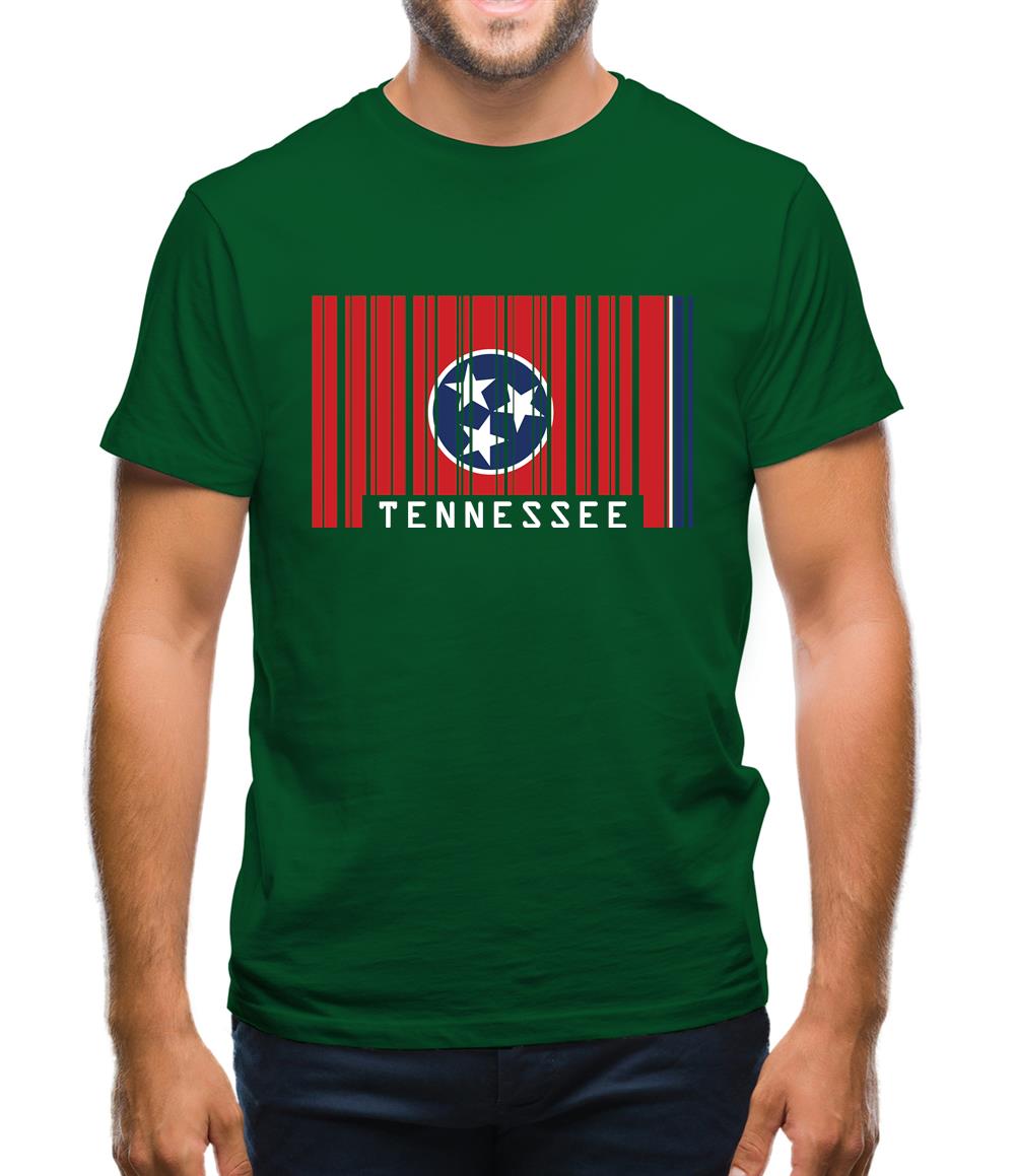 Tennessee Barcode Style Flag Mens T-Shirt Tennessee Barcode Style Flag Mens T-Shirt