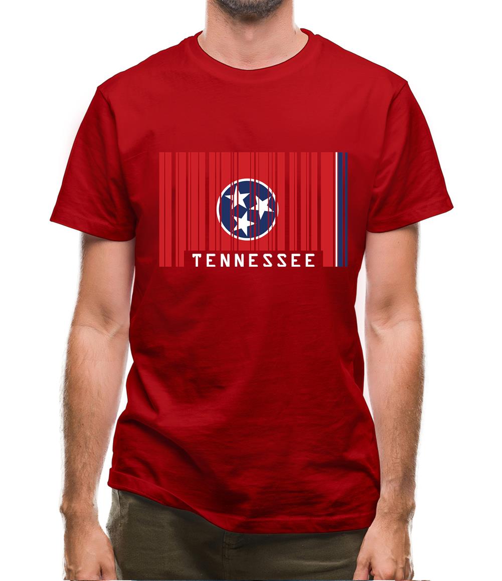 Tennessee Barcode Style Flag Mens T-Shirt Tennessee Barcode Style Flag Mens T-Shirt