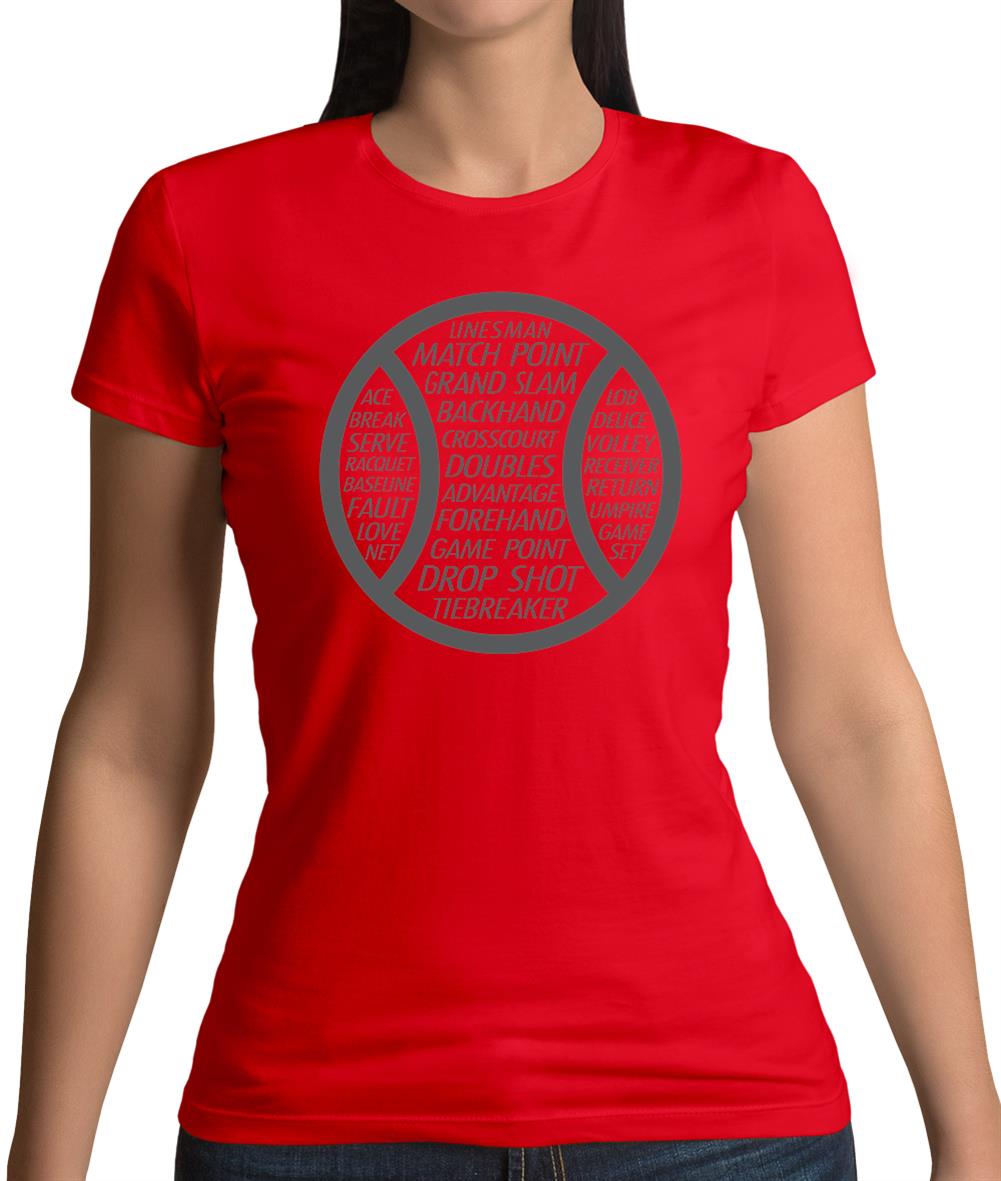 Tennis Word Ball Womens T-Shirt Tennis Word Ball Womens T-Shirt