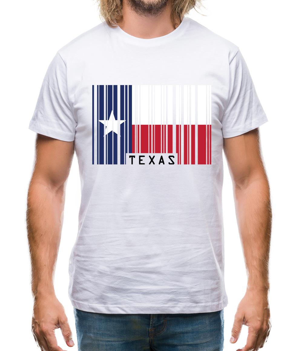 Texas Barcode Style Flag Mens T-Shirt Texas Barcode Style Flag Mens T-Shirt