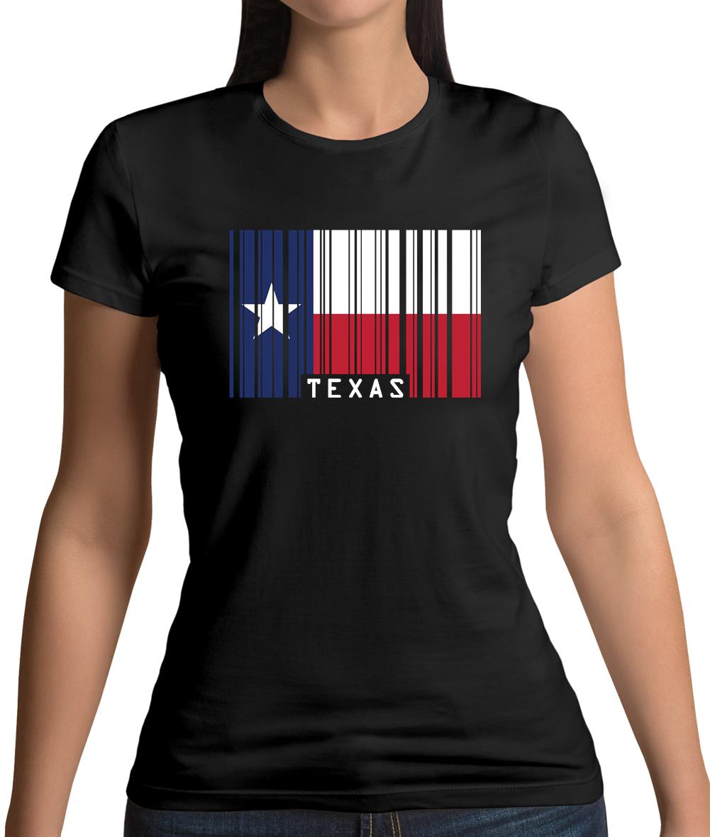 Texas Barcode Style Flag Womens T-Shirt Texas Barcode Style Flag Womens T-Shirt