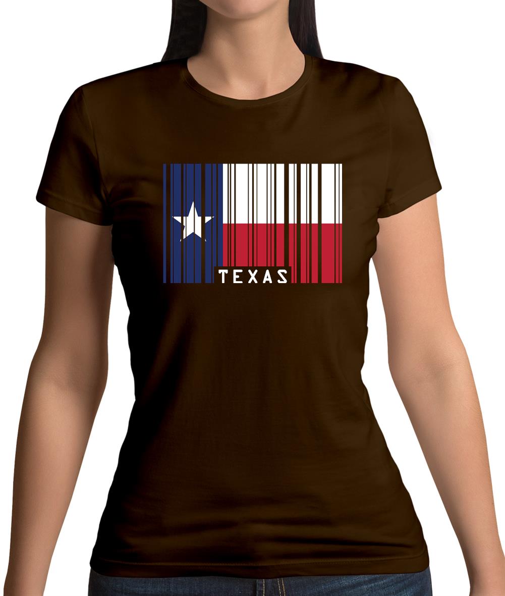 Texas Barcode Style Flag Womens T-Shirt Texas Barcode Style Flag Womens T-Shirt