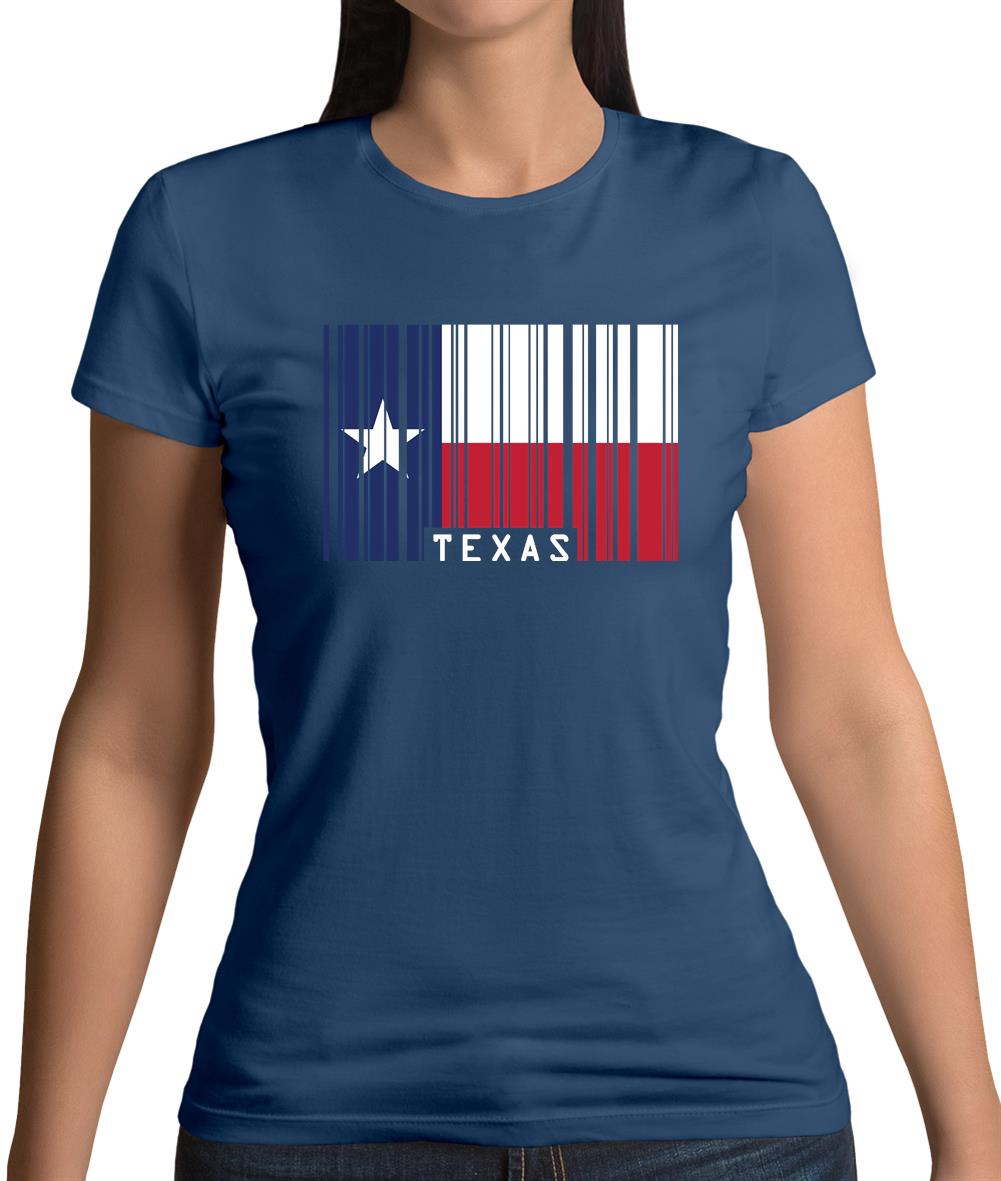 Texas Barcode Style Flag Womens T-Shirt Texas Barcode Style Flag Womens T-Shirt