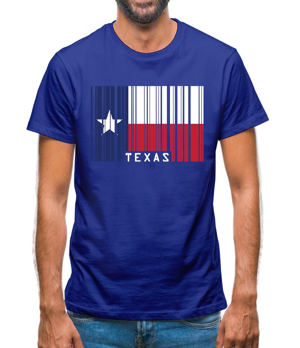 Texas Barcode Style Flag Mens T-Shirt Texas Barcode Style Flag Mens T-Shirt