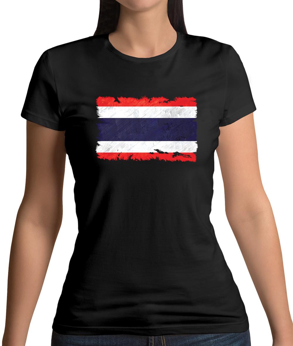 Thailand Grunge Style Flag Womens T-Shirt Thailand Grunge Style Flag Womens T-Shirt