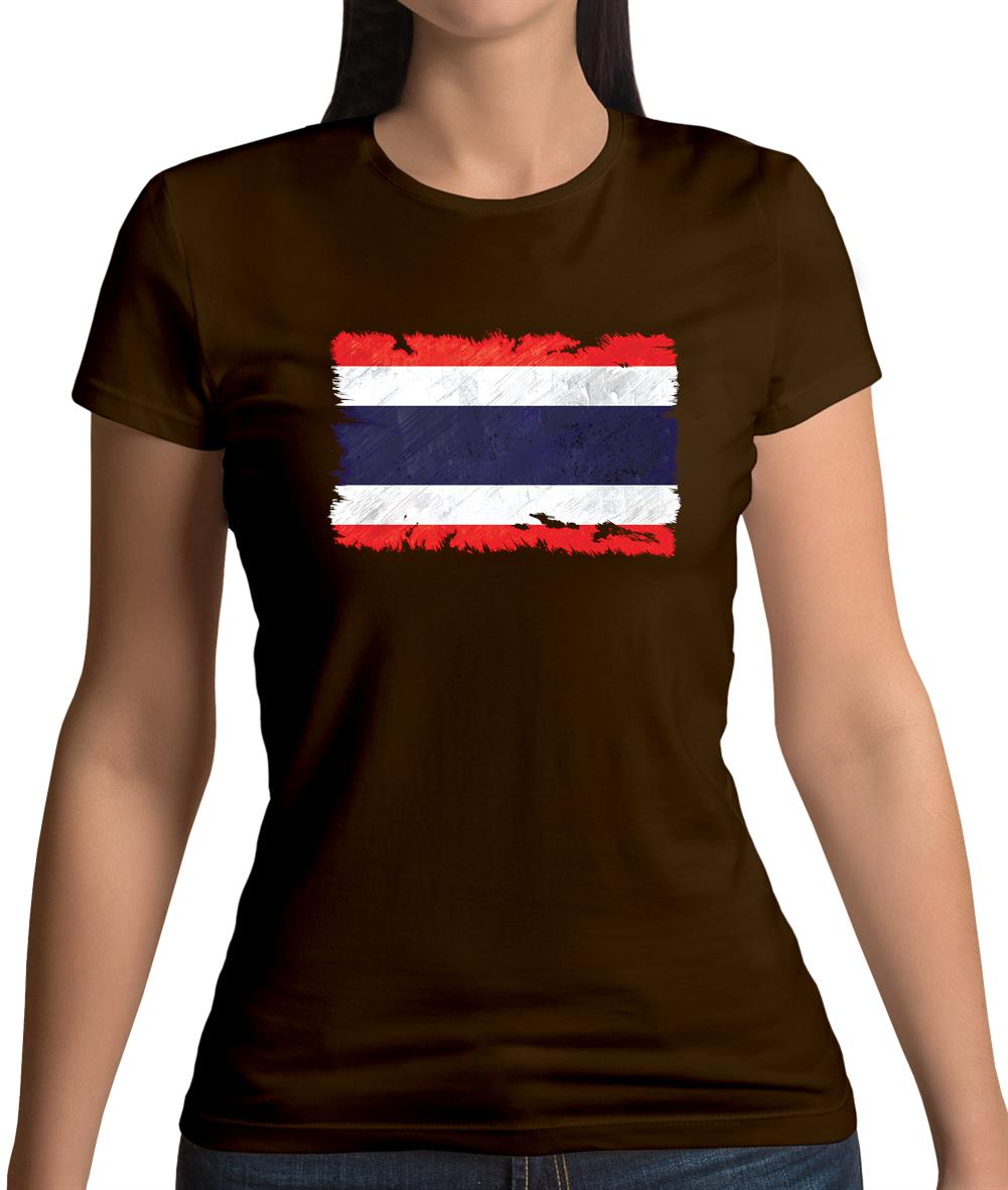 Thailand Grunge Style Flag Womens T-Shirt Thailand Grunge Style Flag Womens T-Shirt