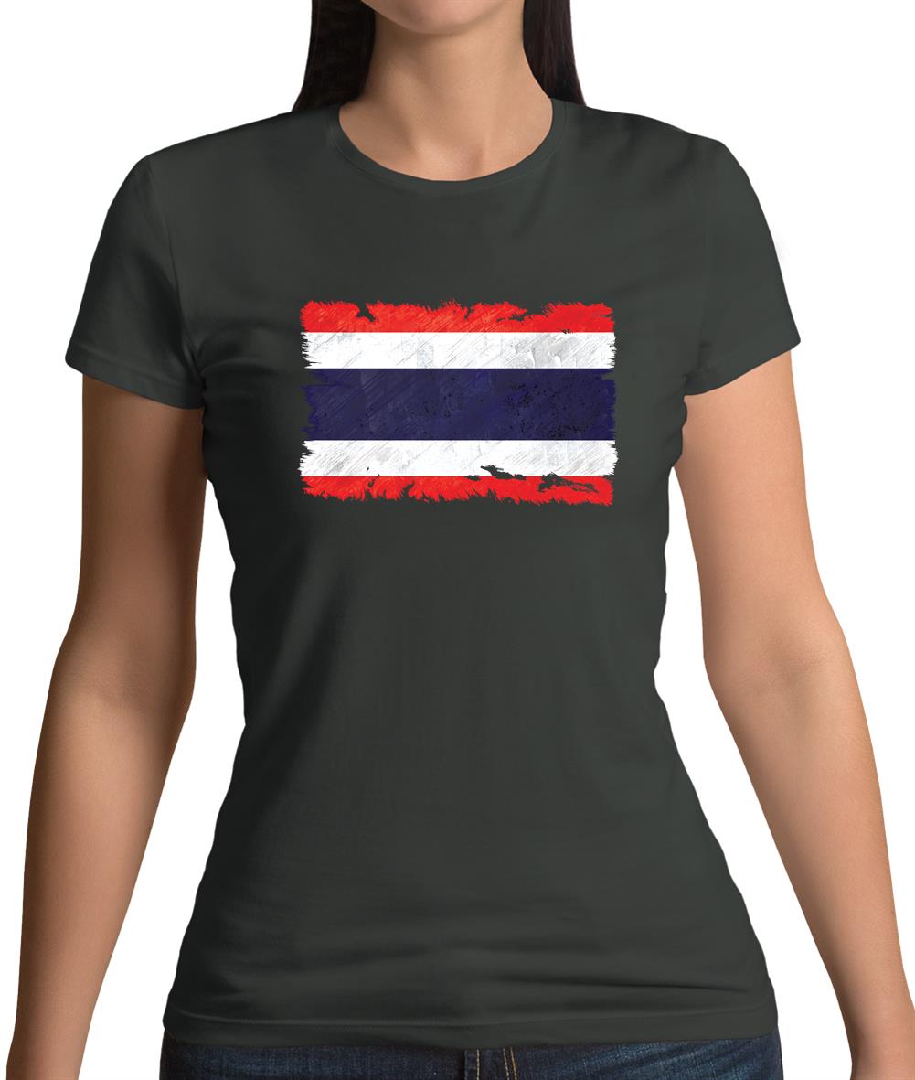 Thailand Grunge Style Flag Womens T-Shirt Thailand Grunge Style Flag Womens T-Shirt