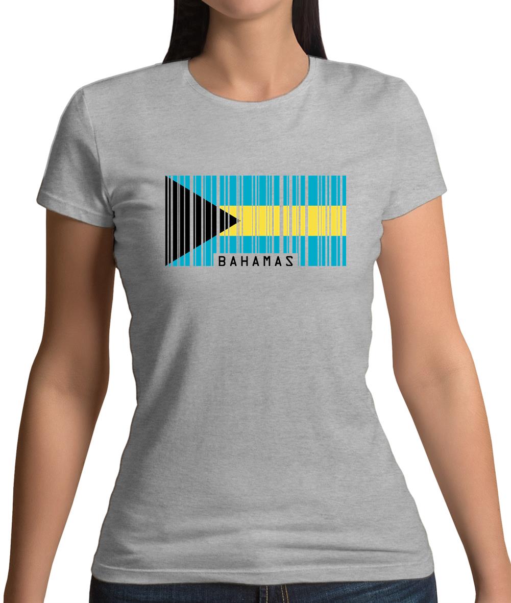 The Bahamas Barcode Style Flag Womens T-Shirt The Bahamas Barcode Style Flag Womens T-Shirt