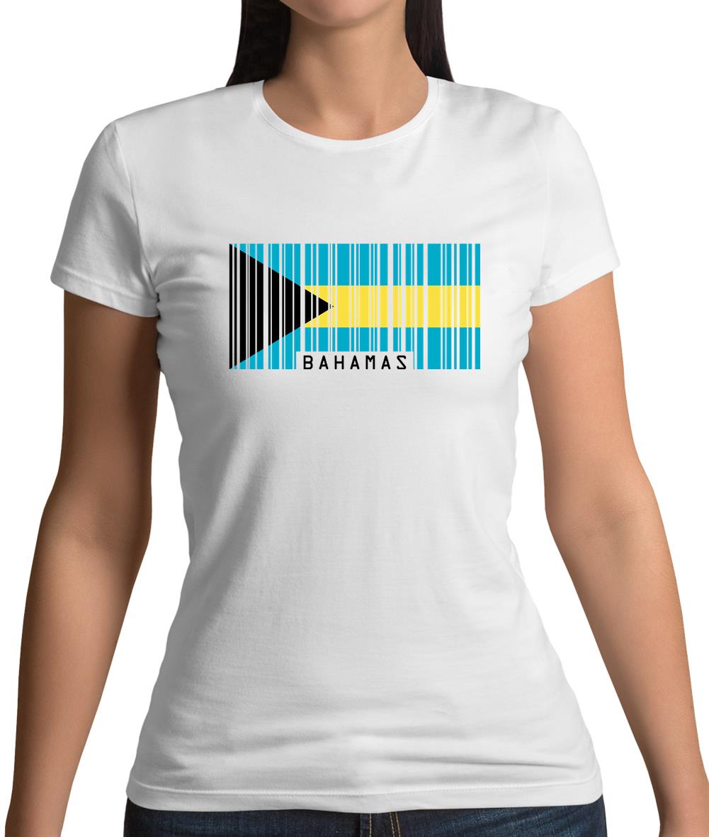 The Bahamas Barcode Style Flag Womens T-Shirt The Bahamas Barcode Style Flag Womens T-Shirt