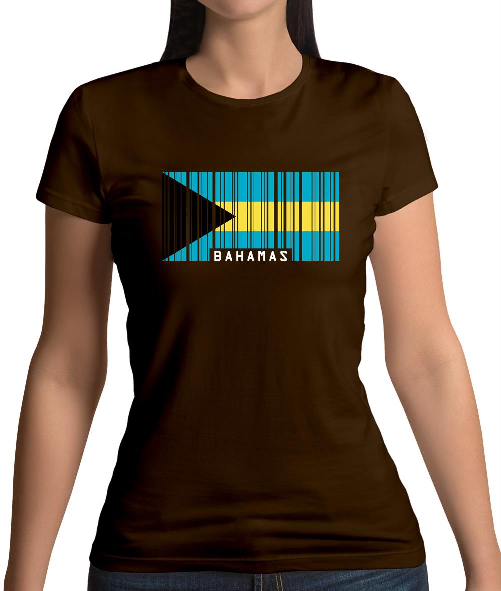 The Bahamas Barcode Style Flag Womens T-Shirt The Bahamas Barcode Style Flag Womens T-Shirt