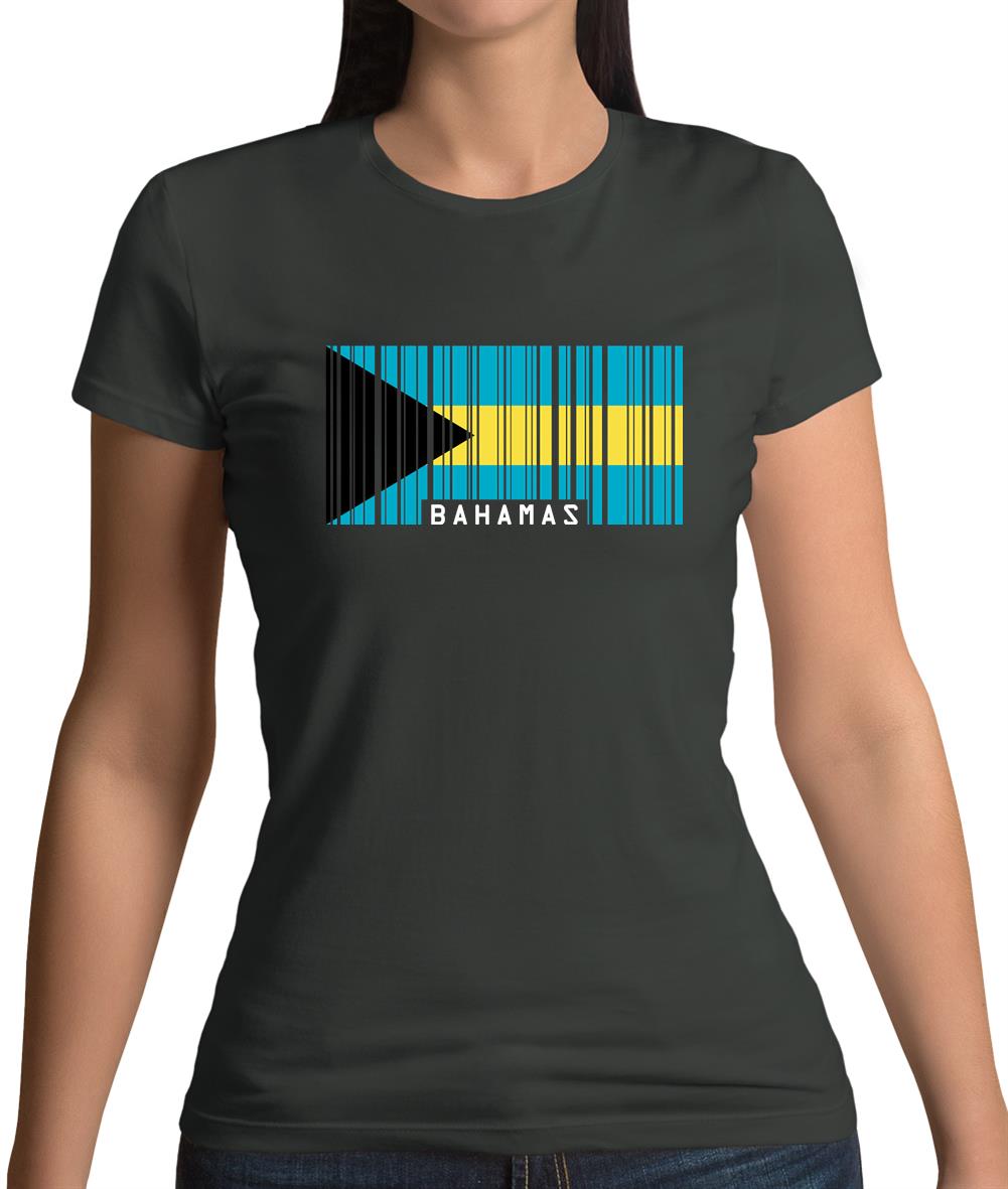 The Bahamas Barcode Style Flag Womens T-Shirt The Bahamas Barcode Style Flag Womens T-Shirt