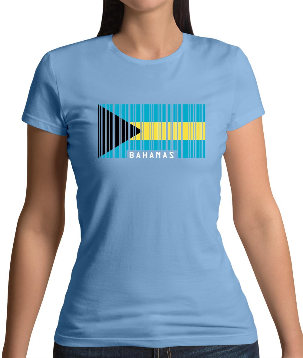 The Bahamas Barcode Style Flag Womens T-Shirt The Bahamas Barcode Style Flag Womens T-Shirt