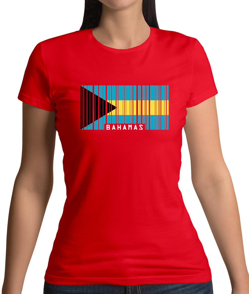 The Bahamas Barcode Style Flag Womens T-Shirt The Bahamas Barcode Style Flag Womens T-Shirt