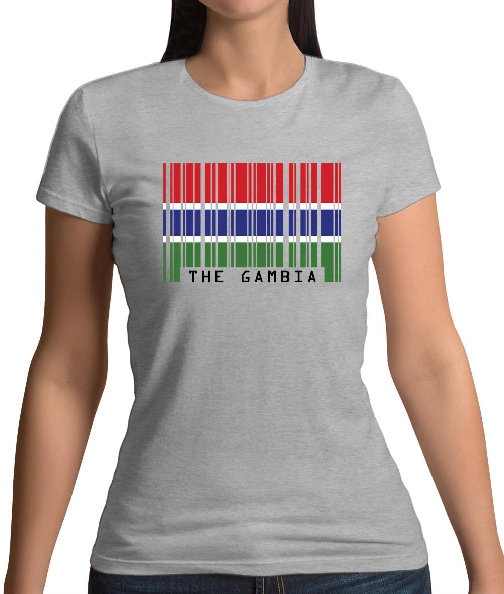 The Gambia Barcode Style Flag Womens T-Shirt The Gambia Barcode Style Flag Womens T-Shirt