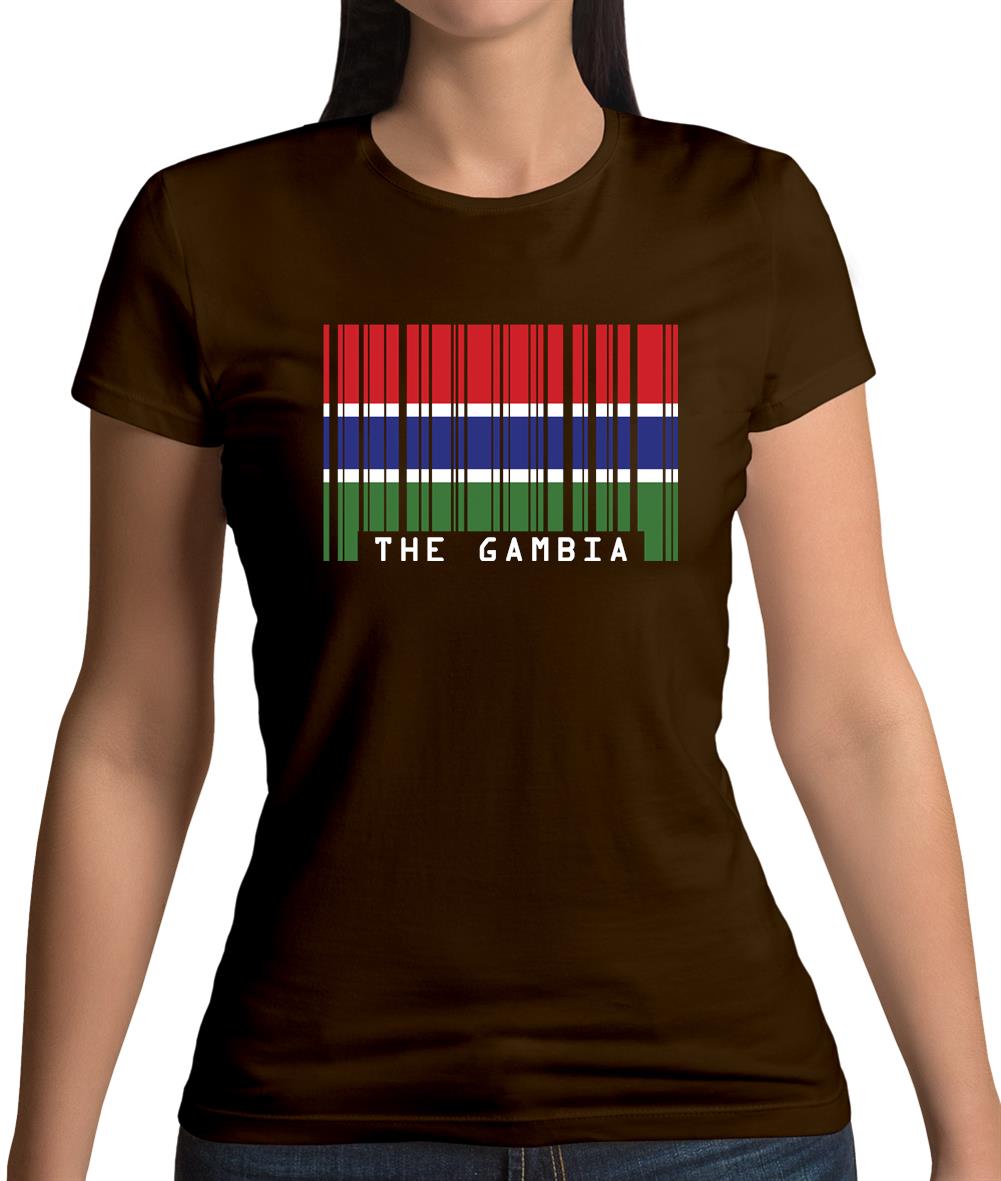The Gambia Barcode Style Flag Womens T-Shirt The Gambia Barcode Style Flag Womens T-Shirt