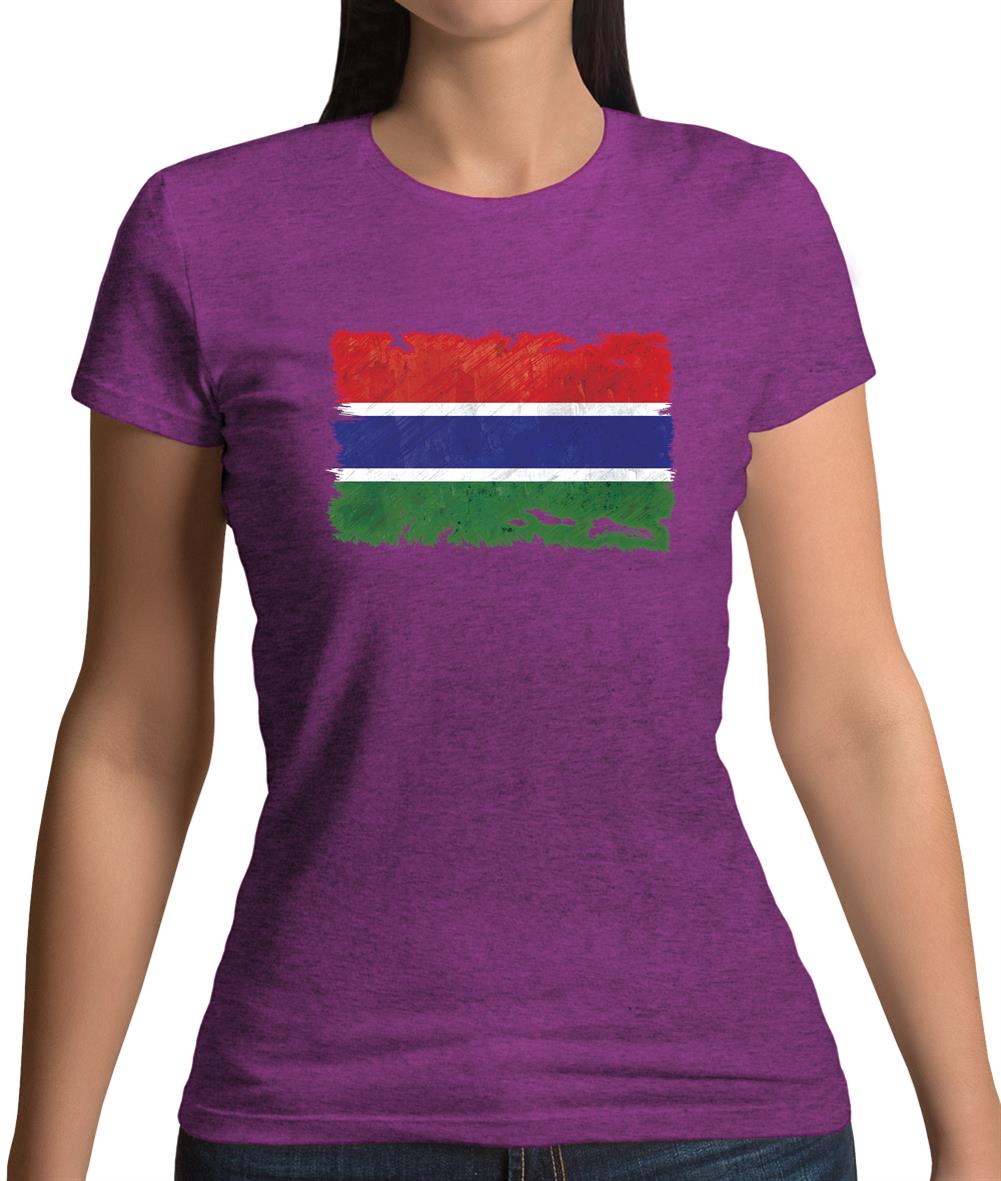 The Gambia Grunge Style Flag Womens T-Shirt The Gambia Grunge Style Flag Womens T-Shirt