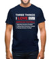 Three Things I Love Nearly As Much As American Football Mens T-Shirt Three Things I Love Nearly As Much As American Football Mens T-Shirt