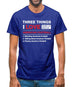 Three Things I Love Nearly As Much As American Football Mens T-Shirt Three Things I Love Nearly As Much As American Football Mens T-Shirt