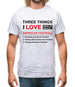 Three Things I Love Nearly As Much As American Football Mens T-Shirt Three Things I Love Nearly As Much As American Football Mens T-Shirt