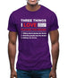 Three Things I Love Nearly As Much As Drums Mens T-Shirt Three Things I Love Nearly As Much As Drums Mens T-Shirt