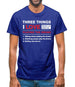 Three Things I Love Nearly As Much As Drums Mens T-Shirt Three Things I Love Nearly As Much As Drums Mens T-Shirt